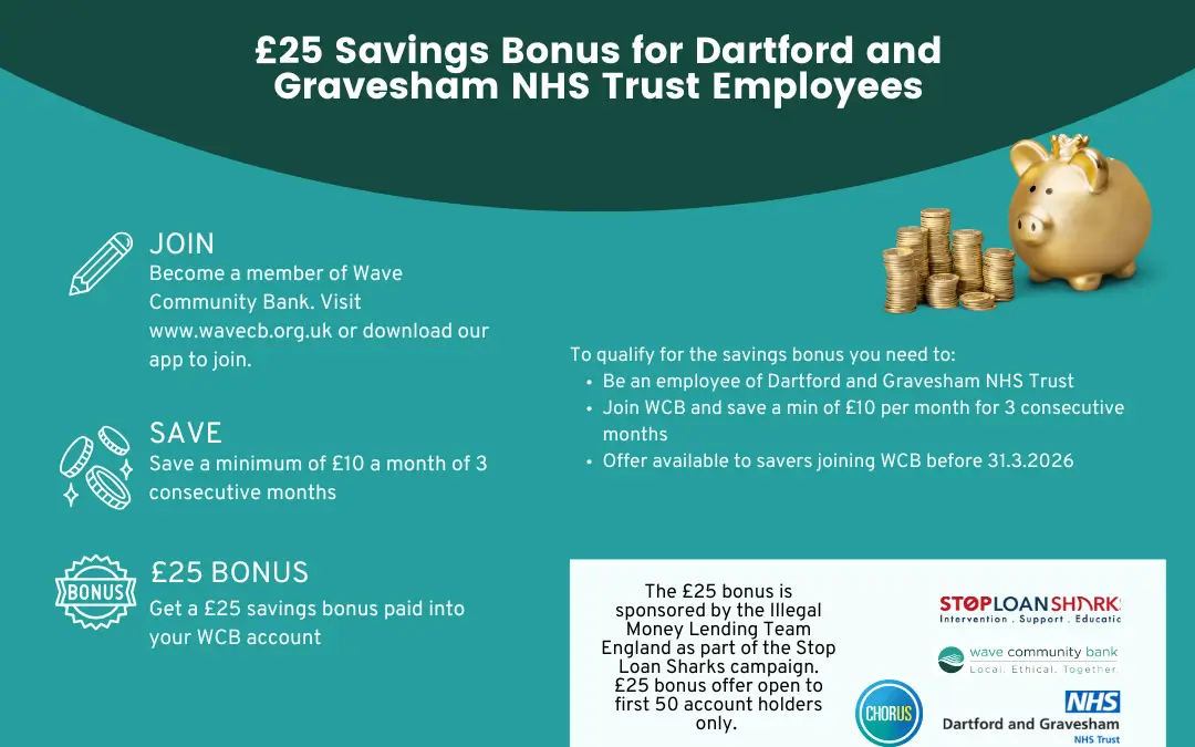 £25 savings bonus for Dartford & Gravesham NHS Trust Employees